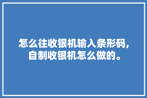 怎么往收银机输入条形码,自制收银机怎么做的。 饮食技巧
