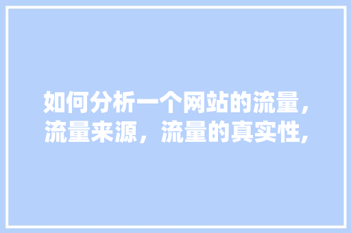 如何分析一个网站的流量，流量来源，流量的真实性,网站流量统计分析工具有哪些。 饮食技巧