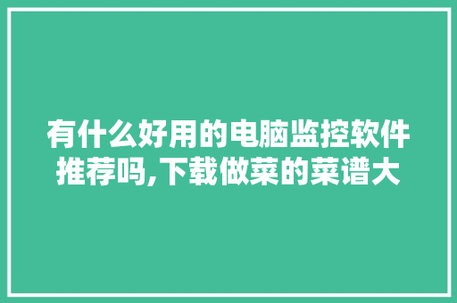 有什么好用的电脑监控软件推荐吗,下载做菜的菜谱大全软件免费。