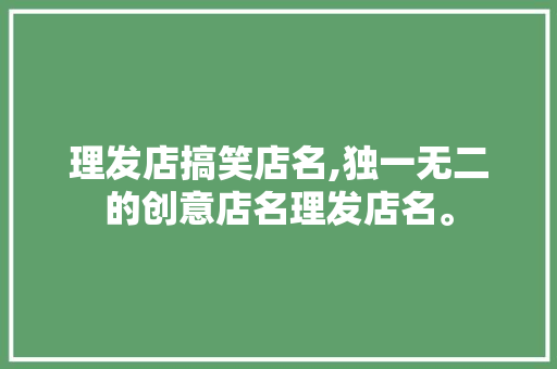 理发店搞笑店名,独一无二的创意店名理发店名。