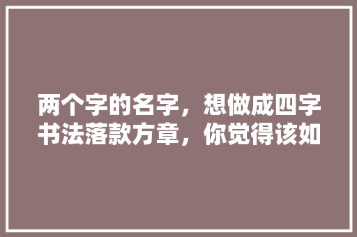 两个字的名字，想做成四字书法落款方章，你觉得该如何设计,店名设计图片免费。