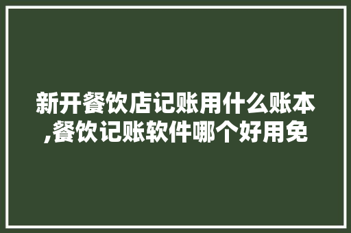 新开餐饮店记账用什么账本,餐饮记账软件哪个好用免费的。