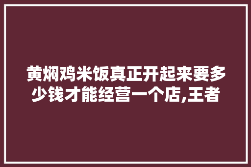 黄焖鸡米饭真正开起来要多少钱才能经营一个店,王者黄焖鸡米饭加盟费用多少钱。