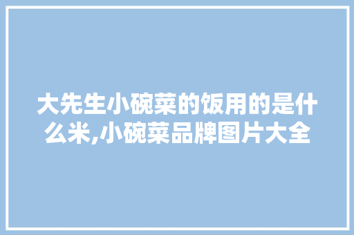 大先生小碗菜的饭用的是什么米,小碗菜品牌图片大全。 综合便民