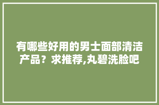 有哪些好用的男士面部清洁产品？求推荐,丸碧洗脸吧加盟费多少钱。