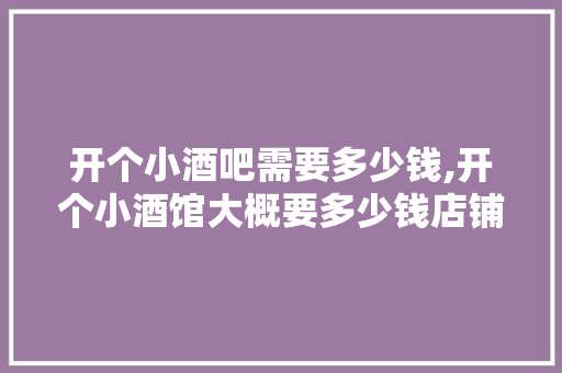开个小酒吧需要多少钱,开个小酒馆大概要多少钱店铺费用。