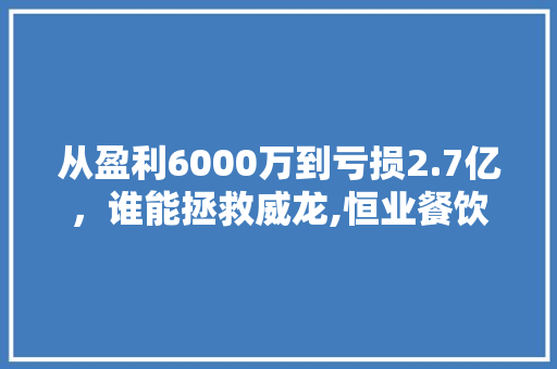 从盈利6000万到亏损2.7亿，谁能拯救威龙,恒业餐饮管理有限公司。