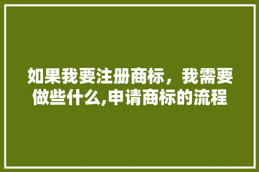如果我要注册商标，我需要做些什么,申请商标的流程和费用。