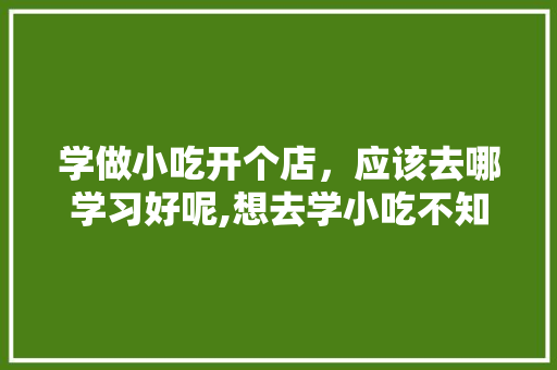 学做小吃开个店，应该去哪学习好呢,想去学小吃不知道哪里可以学什么呢。