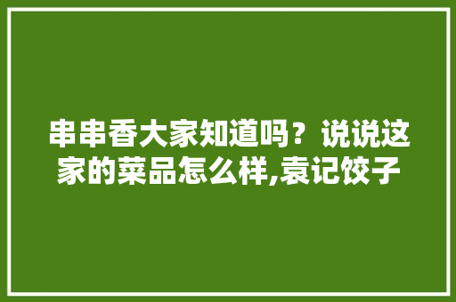 串串香大家知道吗？说说这家的菜品怎么样,袁记饺子一年能赚多少钱。