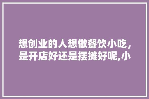 想创业的人想做餐饮小吃，是开店好还是摆摊好呢,小吃摊位图片。