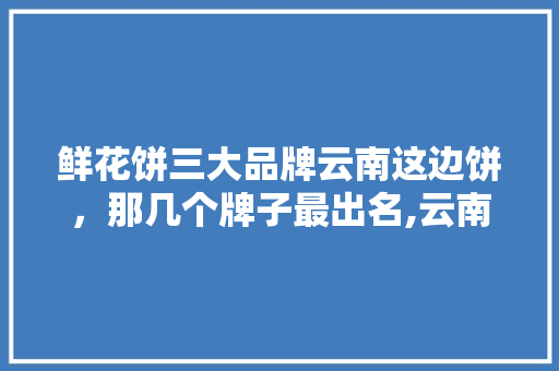 鲜花饼三大品牌云南这边饼,那几个牌子最出名,云南排名第一鲜花饼干。 饮食技巧 鲜花饼三大品牌云南这边饼,那几个牌子最出名,云南排名第一鲜花饼干。 饮食技巧