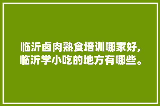 临沂卤肉熟食培训哪家好,临沂学小吃的地方有哪些。
