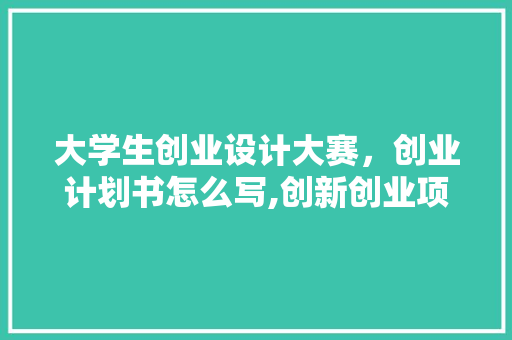 大学生创业设计大赛，创业计划书怎么写,创新创业项目计划书大学生厨房。