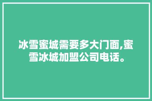 冰雪蜜城需要多大门面,蜜雪冰城加盟公司电话。