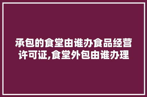承包的食堂由谁办食品经营许可证,食堂外包由谁办理经营许可证呢。
