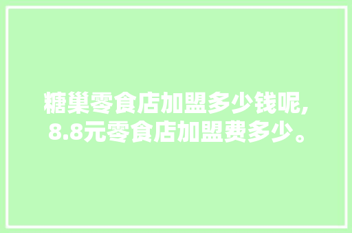 糖巢零食店加盟多少钱呢,8.8元零食店加盟费多少。