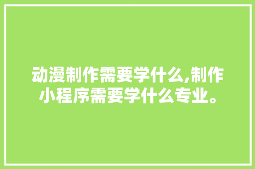 动漫制作需要学什么,制作小程序需要学什么专业。