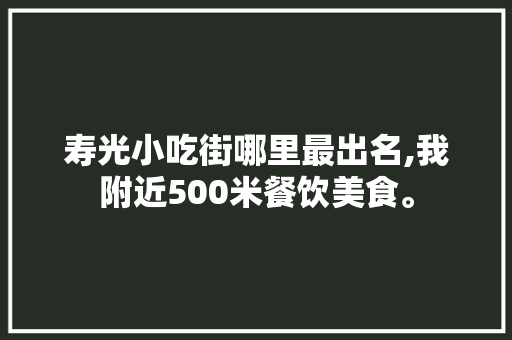寿光小吃街哪里最出名,我附近500米餐饮美食。