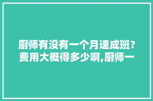 厨师有没有一个月速成班？费用大概得多少啊,厨师一个月速成班可靠吗。 综合便民