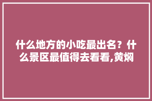 什么地方的小吃最出名？什么景区最值得去看看,黄焖鸡米饭发源地是哪里。 健康生活