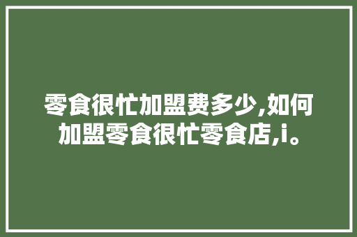 零食很忙加盟费多少,如何加盟零食很忙零食店,i。